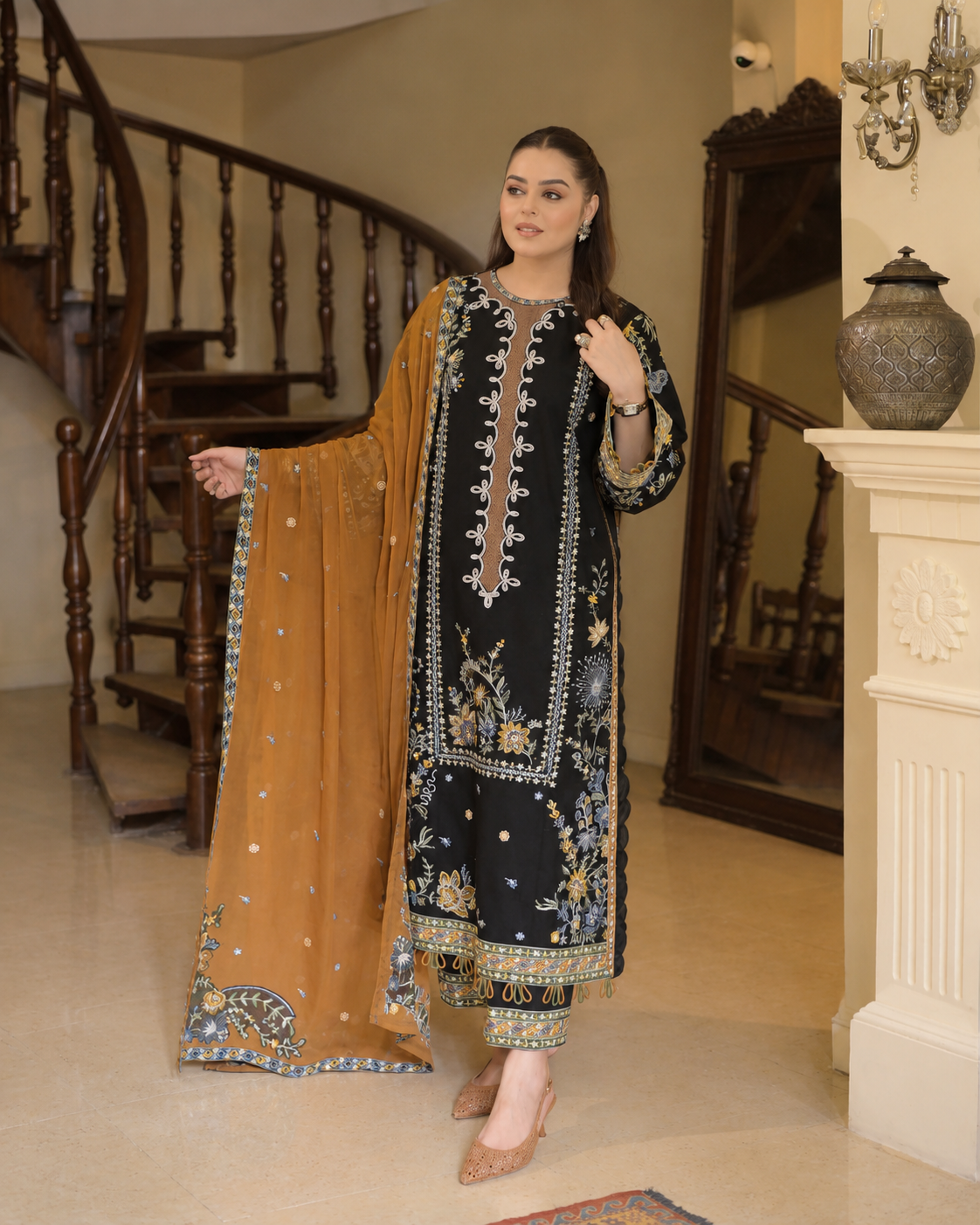 Aneela’s Dhanak 3-Piece Embroidered Suit – Winter 2026